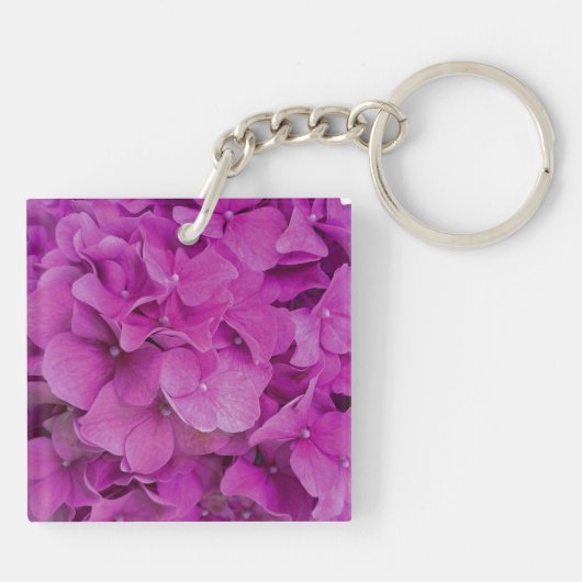 Rosa Magenta-Hydrangeas-Rose Schlüsselanhänger (Rückseite)