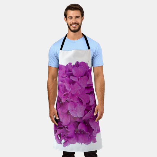 Rosa Magenta-Hydrangeas-Rose Schürze (Getragen)