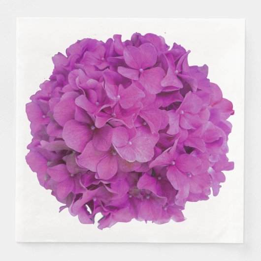 Rosa Magenta-Hydrangeas-Rose Serviette (Vorderseite)