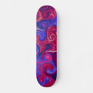 Rosa, Magenta, Lila, schweißes Marmorwasser Kunst Skateboard