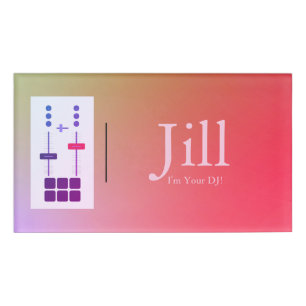 Rosa Magenta Orange DJ Namenschild