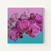 Rosa Magenta Orchid-Blume Monogramm Notizblock (Rückseite)