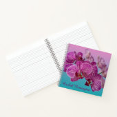 Rosa Magenta Orchid-Blume Monogramm Notizblock (Innenseite)