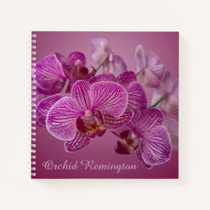 Rosa Magenta Orchid-Blume Monogramm Notizblock