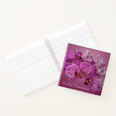 Rosa Magenta Orchid-Blume Monogramm Notizblock (Innenseite)