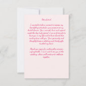 Rosa Magenta Pfirsichbäume elegantes Brautparty Dankeskarte (Rückseite)