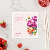 Rosa Magenta Pfirsichbäume elegantes Brautparty Serviette (Beispiel)