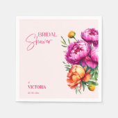 Rosa Magenta Pfirsichbäume elegantes Brautparty Serviette (Vorderseite)