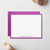 Rosa Magenta Pinselstrich Metal Elegante Girly Mod Mitteilungskarte (Vorderseite/Rückseite Beispiel)