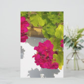 Rosa Magenta Rosa Blume Briefpapier (Stehend Vorderseite)