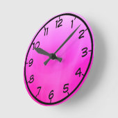Rosa Magenta Runde Wanduhr (Winkel)