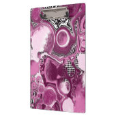 Rosa, Magenta und Schwarze Fluid Art Malerei Klemmbrett (Links)