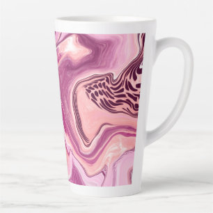 Rosa, Magenta und Schwarze Fluid Art Malerei Milchtasse