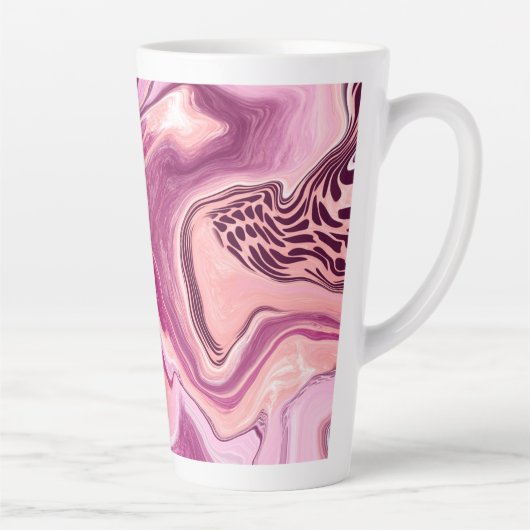 Rosa, Magenta und Schwarze Fluid Art Malerei Milchtasse (Rechts)