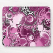 Rosa, Magenta und Schwarze Fluid Art Malerei Mousepad (Vorne)