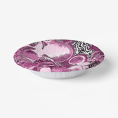 Rosa, Magenta und Schwarze Fluid Art Malerei Pappteller (Gewinkelt)