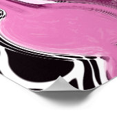 Rosa, Magenta und Schwarze Fluid Art Malerei Poster (Ecke)