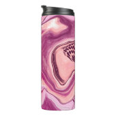 Rosa, Magenta und Schwarze Fluid Art Malerei Thermosbecher (Nach rechts gedreht)