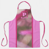 Rosa Magenta und Taupe Abstrakt Chic Mit Monogramm Schürze (Vorderseite)