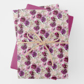 Rosa Magenta Wasserfarben Geschenkpapier Set (Beispiel)