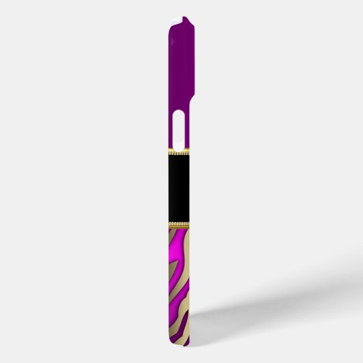 Rosa Magenta Zebra Black Gold Case-Mate iPhone Hülle (Rückseite / Rechts)