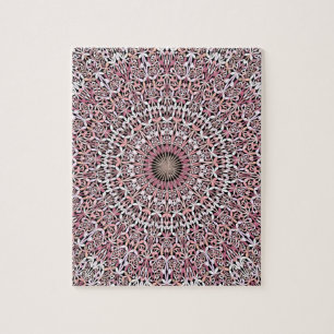 Rosa magische Blumengarten-Mandala Puzzle