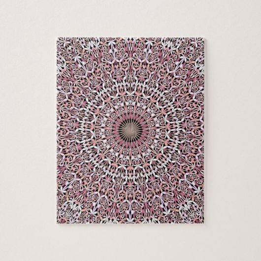 Rosa magische Blumengarten-Mandala Puzzle (Vertikal)