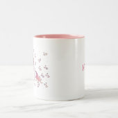 Rosa Magisches Einhorndesign Zweifarbige Tasse (Mittel)
