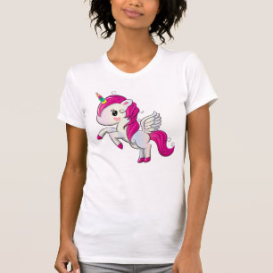 Rosa magisches süßes Einhorn T-Shirt