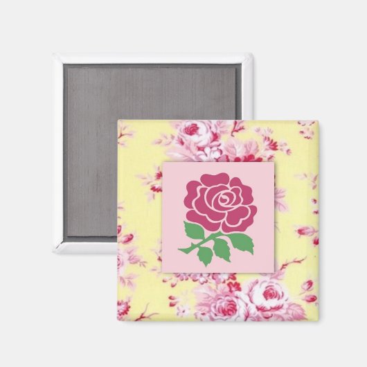 Rosa Magnet (Vorderseite/Rückseite)