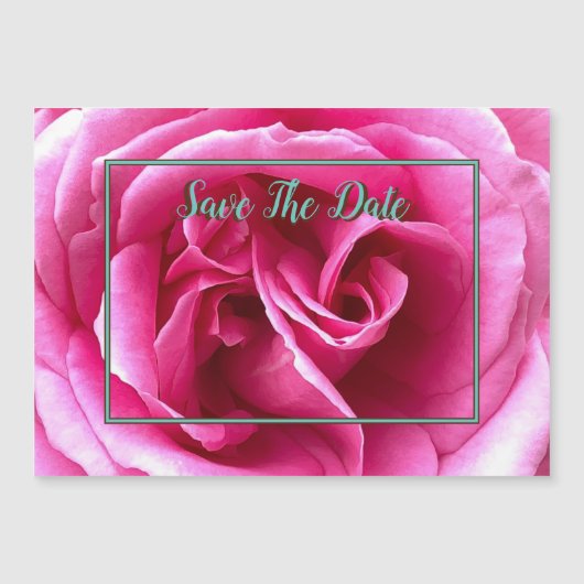 Rosa Magnetic Save the Date Magneteinladung (Vorderseite)