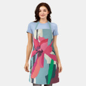 Rosa Magnolia Abstrakte Blumenfarbblöcke Zuhause Schürze (Getragen)