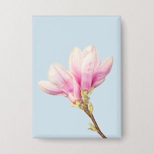 Rosa Magnolia-Abzeichen Button