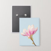 Rosa Magnolia-Abzeichen Button (Vorderseite/Rückseite)