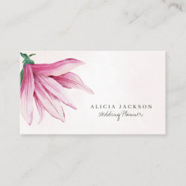 Rosa Magnolia Aquarell Moderner Hochzeitsplaner Visitenkarte