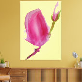 Rosa Magnolia Aquarellkunst Grosse Blume Leinwanddruck (Insitu (Wohnzimmer))