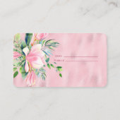 Rosa Magnolia-Blume auf dem rosa Foil Raffle Begleitkarte (Rückseite)