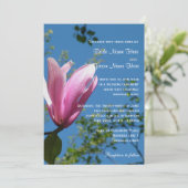 Rosa Magnolia Blume Einladung (Stehend Vorderseite)