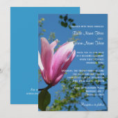 Rosa Magnolia Blume Einladung (Vorne/Hinten)
