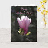 Rosa Magnolia Blume Glückliche Mütter Tag Karte (Gelbe Blume)