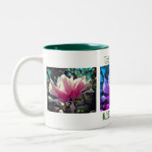 Rosa Magnolia Blume Personalisiert Zweifarbige Tasse (Links)