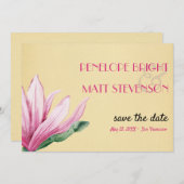 Rosa Magnolia-Blume SAVE THE DATE Einladung (Vorne/Hinten)