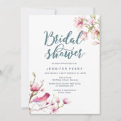 Rosa Magnolia Blumendusche Einladung (Vorderseite)