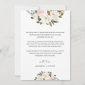 Rosa Magnolia Blumenzehen Dankeskarte (Rückseite)