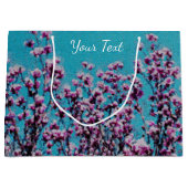 Rosa Magnolia Blüten Blauer Himmel Foto Gemälde Große Geschenktüte (Vorderseite)