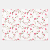 Rosa Magnolia Blüten Frühlingssommer Brautparty Geschenkpapier Set (Vorderseite 2)