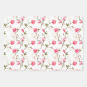 Rosa Magnolia Blüten Frühlingssommer Brautparty Geschenkpapier Set (Vorderseite)
