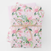 Rosa Magnolia Blüten Frühlingssommer Brautparty Geschenkpapier Set (Beispiel)