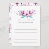 Rosa Magnolia Brautparty Hinweiskarte (Vorne/Hinten)