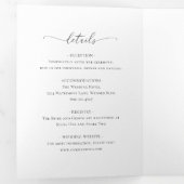 Rosa Magnolia Eukalyptus Foto Hochzeit Dreifach Gefaltete Einladung (Innen Erste Seite)